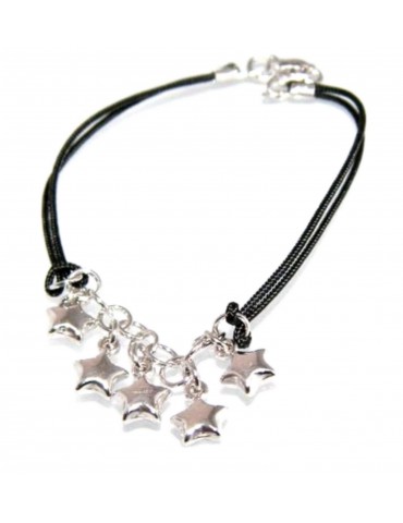 bracciale stelle argento 925 cordino ciondoli stelline donna e ragazza RomaBijoux