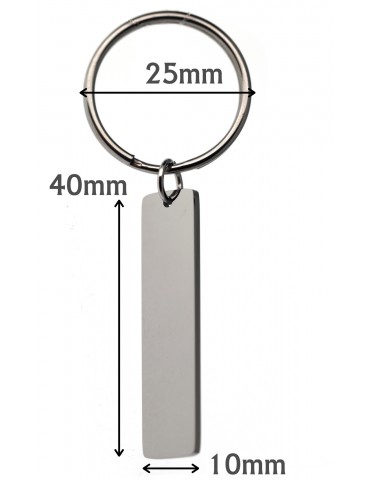 portachiavi acciaio targa 40x10 con incisione personalizzata targhetta RomaBijoux