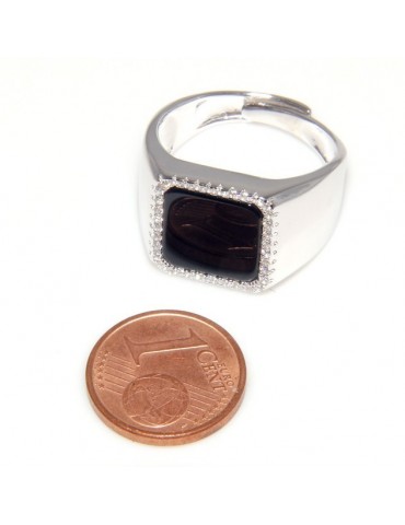 silver : shield ring for man