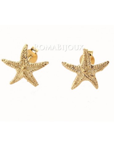 starfish earrings 925 silver yellow gold bath