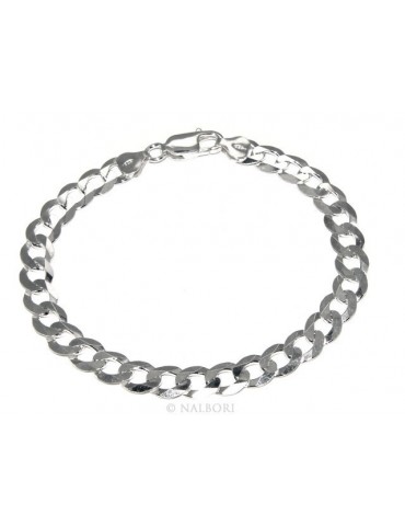 ARGENTO 925 : Collana o Bracciale uomo catena da 7,8 mm grumetta grumettone sbiancata