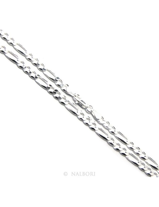 SILVER 925: Chain Necklace or Man's Bracelet with 4.5 mm thick ribbon, 4.5 cm clear