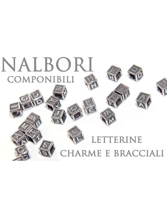 SILVER 925: CHARME cubes and stop letters for modular Nalbori bracelet