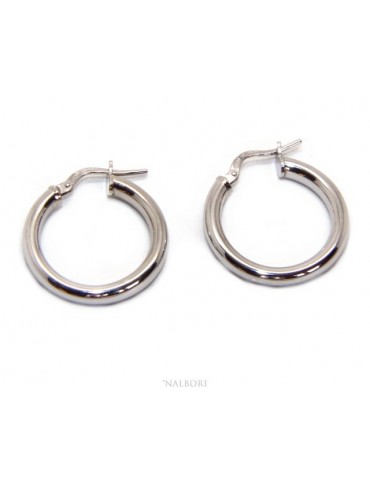 silver earrings 925 sterling silver 21.5 mm 2 colors smooth brooches hoop