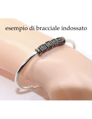 bracciale ovale semi rigido semirigido charm charme charms beads SVEVA