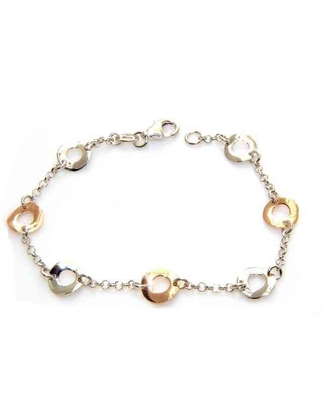 SILVER 925: woman  bracelet 2 colors with circles