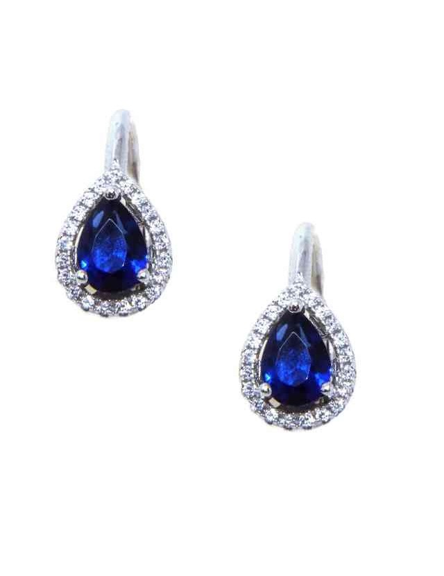 NALBORI Nun earrings in 925 silver sapphire blue drop