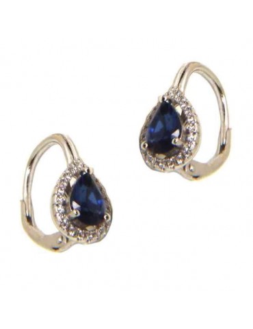 NALBORI Nun earrings in 925 silver sapphire blue drop