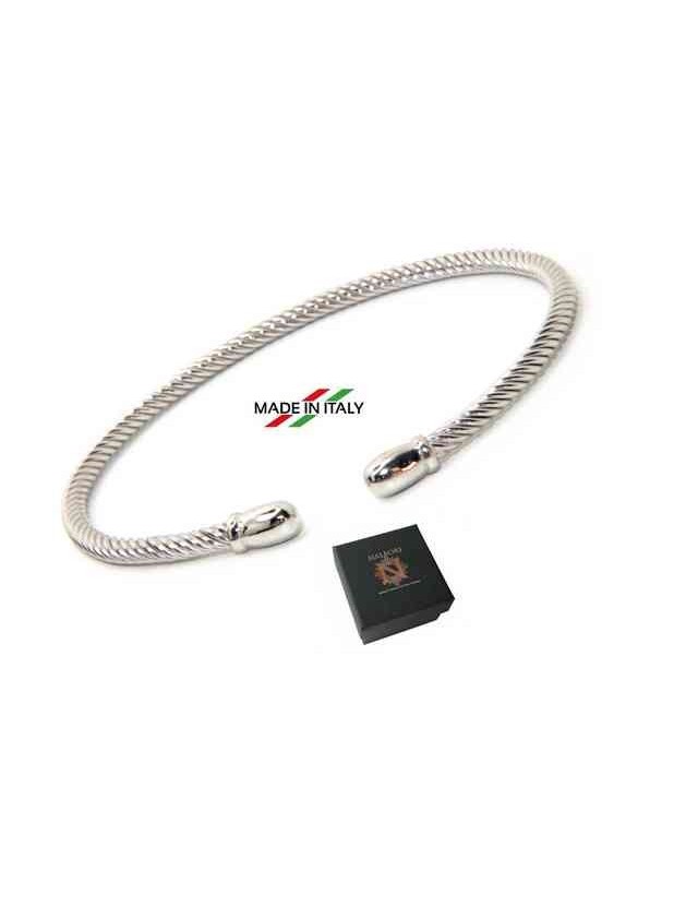 NALBORI Cable bracciale cavetto rigido aperto con pomellino