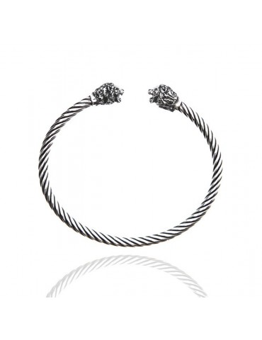 NALBORI Cable open rigid cable bracelet with lion