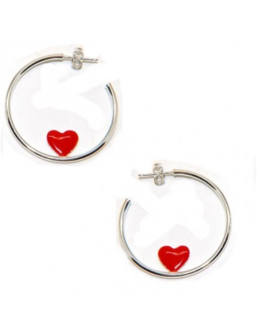 Hoops earring cuori smaltati (bigiotteria)