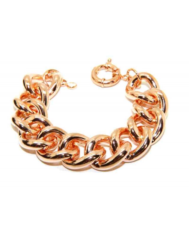 Bracciale donna grumetta in bronzo placcato oro rosa donna anallergico