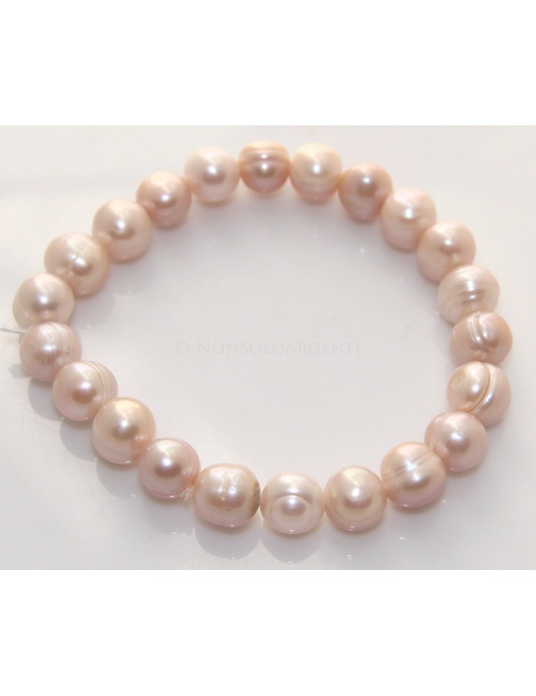 Rosy natural pearl bracelet 17.50 cm ethnic elastic