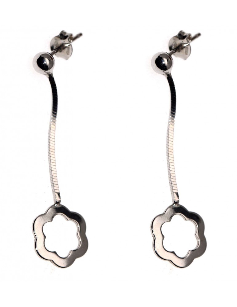 925 silver earrings, flower pendant ball and snake chain