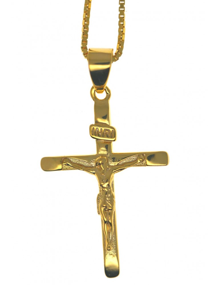 Romabijoux|collana croce argento 925 bagno in oro giallo NALBORI uomo donna